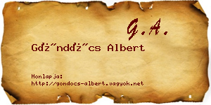 Göndöcs Albert névjegykártya
